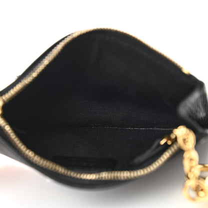 Fendi Vitello Elite Crystal Monster Eyes Coin Pouch Key Case Black Cedro 5 of 8