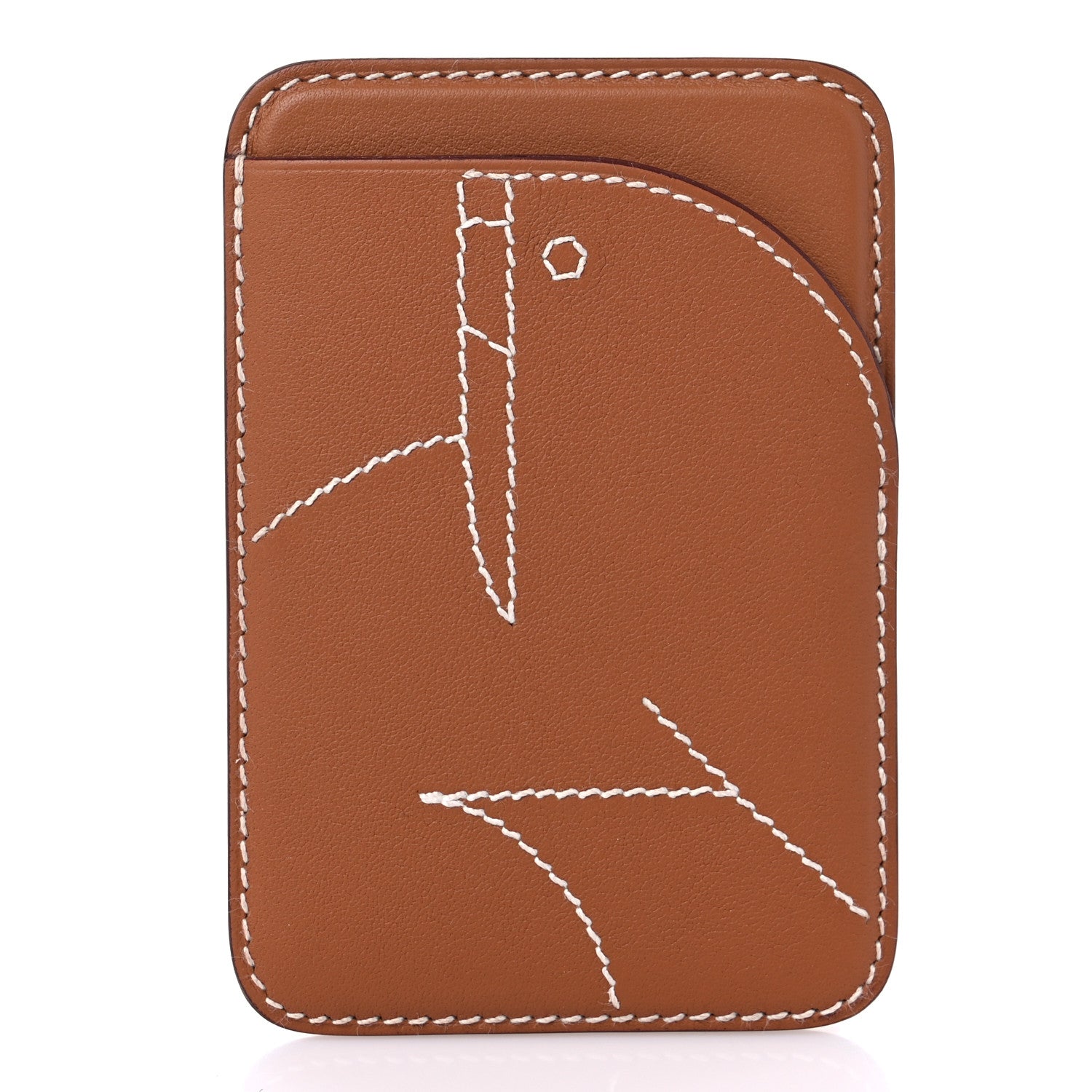 Hermes Swift Embroidered Walrus MagSafe Card Holder Gold 1 of 7