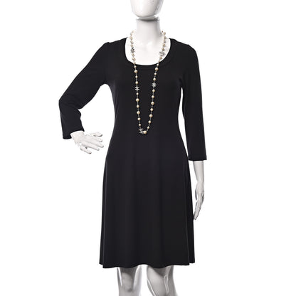 Chanel Crystal Pearl CC Long Necklace Silver 2 of 7