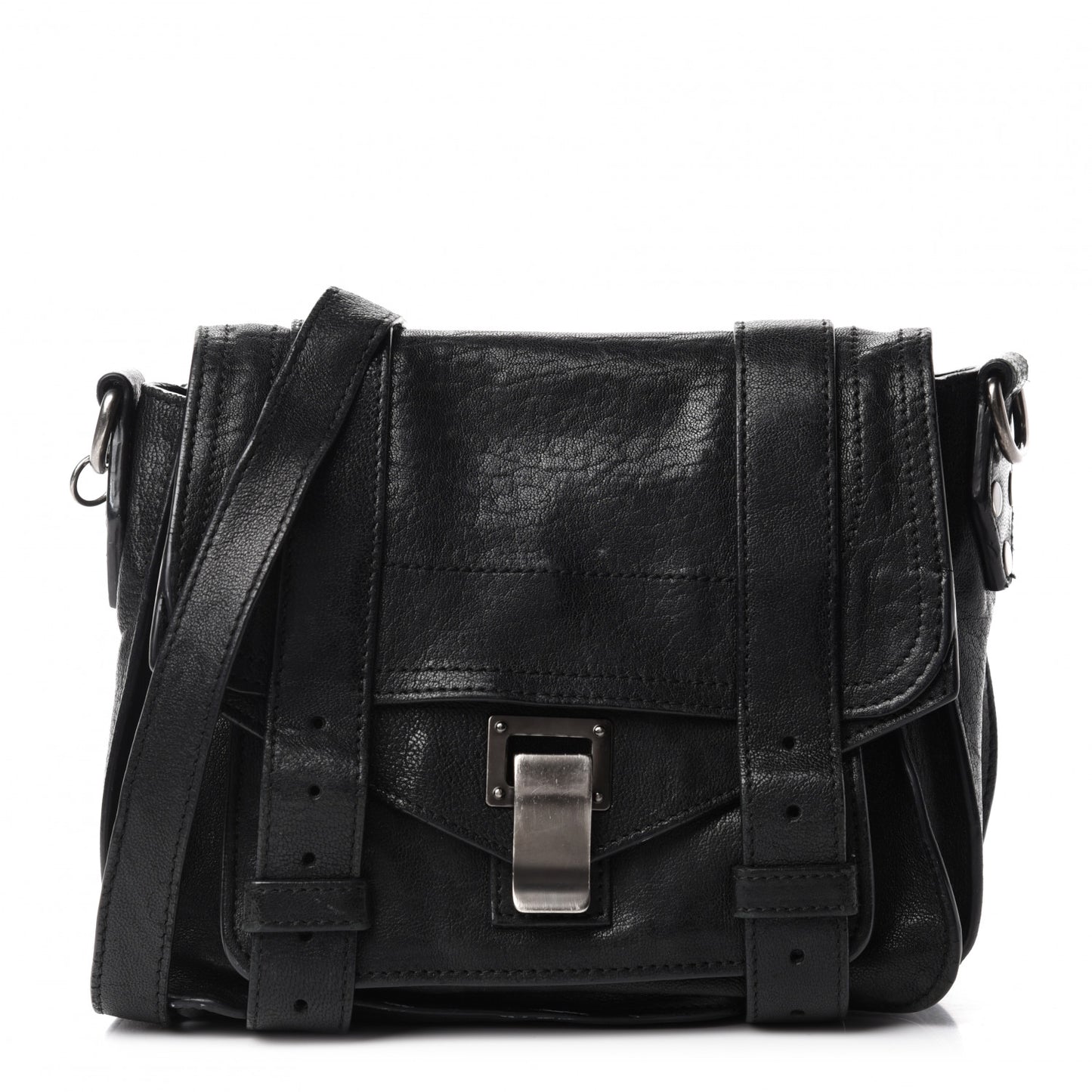 Lambskin PS1 Mini Pouch Messenger Black
