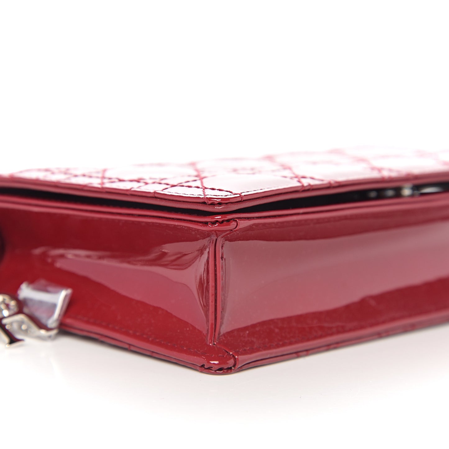 Patent Cannage Lady Dior Clutch Red
