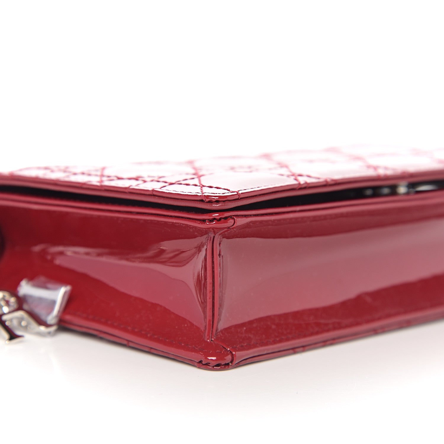 Christian Dior Patent Cannage Lady Dior Clutch Red 6 of 10