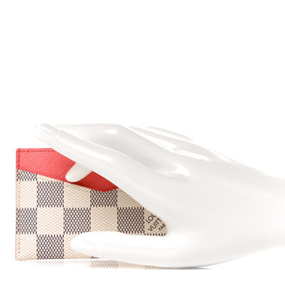 Louis Vuitton Damier Azur Daily Card Holder Rose Papaye 2 of 8