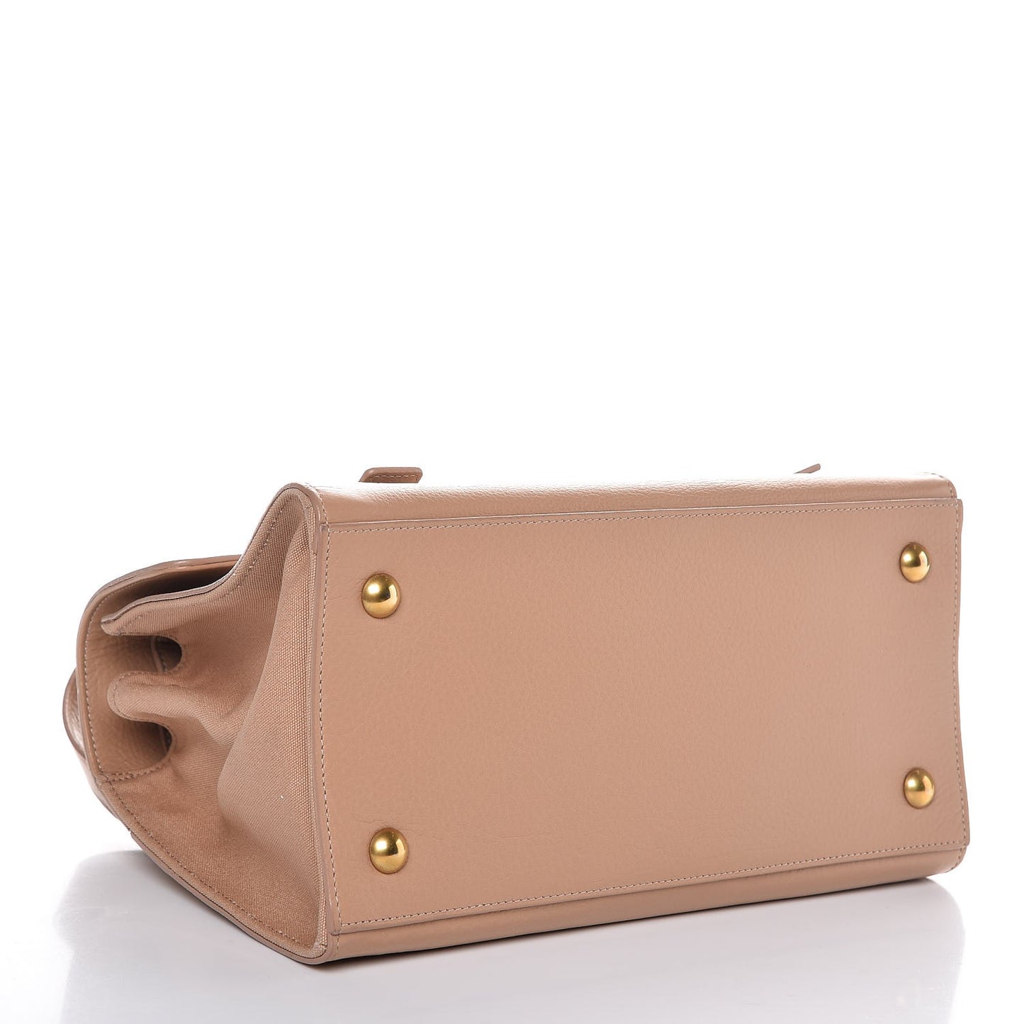 Calfskin Canvas Small Muse Two Beige
