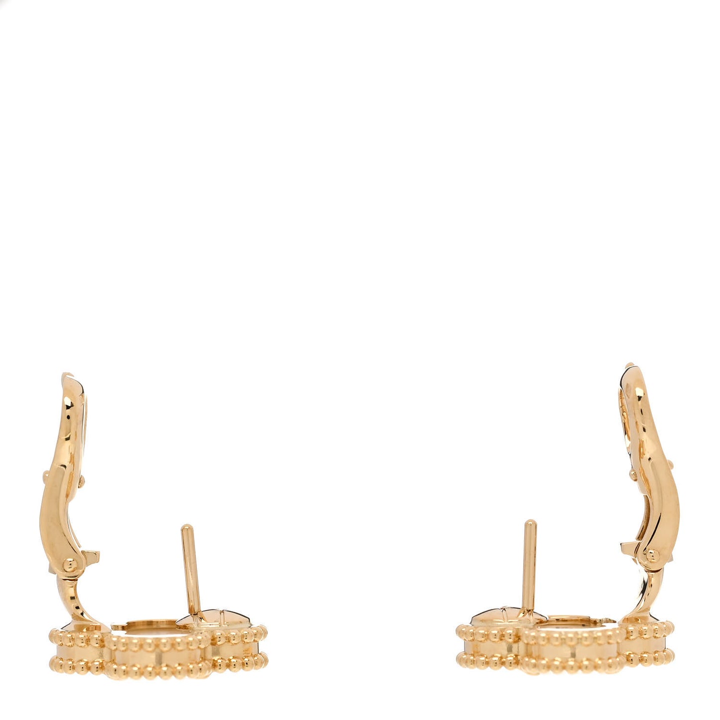 18K Yellow Gold Mother of Pearl Vintage Alhambra Earrings