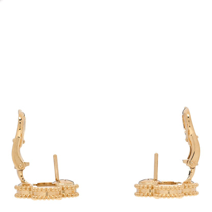 Van Cleef & Arpels 18K Yellow Gold Mother of Pearl Vintage Alhambra Earrings 3 of 4