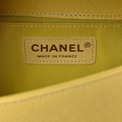 Chanel Caviar Chevron Quilted Small Boy Flap Yellow 6 of 11