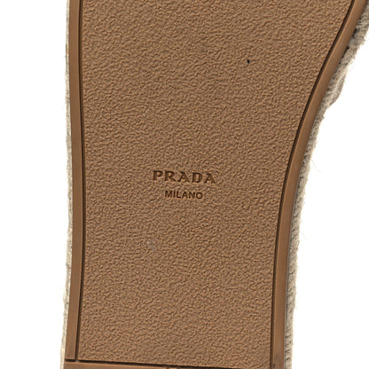 Prada Canvas Logo Espadrilles Sandals 39 Beige Black 6 of 9