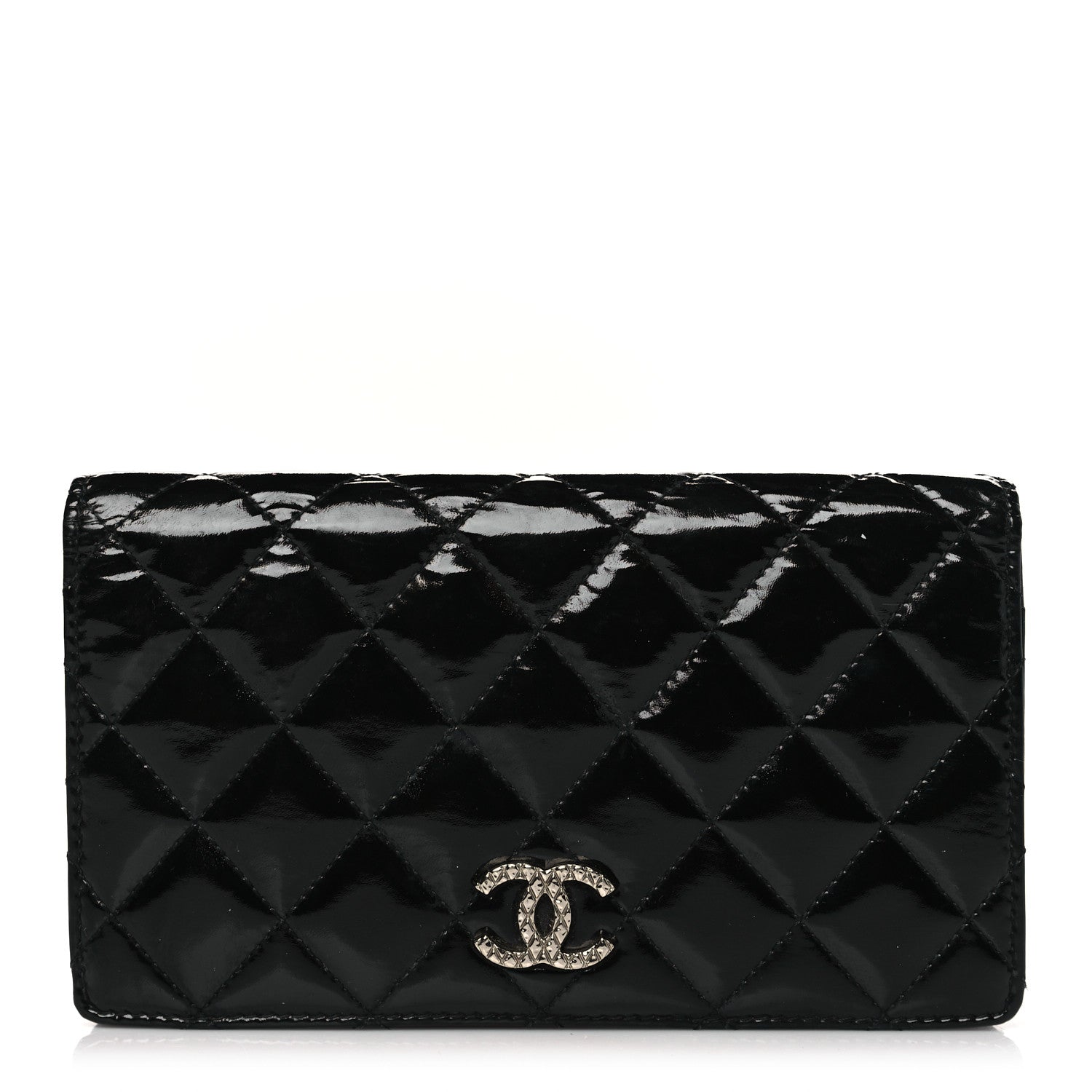 Chanel Patent Quilted Brilliant Yen Wallet Black 1 of 10