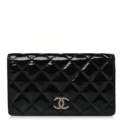 Chanel Patent Quilted Brilliant Yen Wallet Black 1 of 10