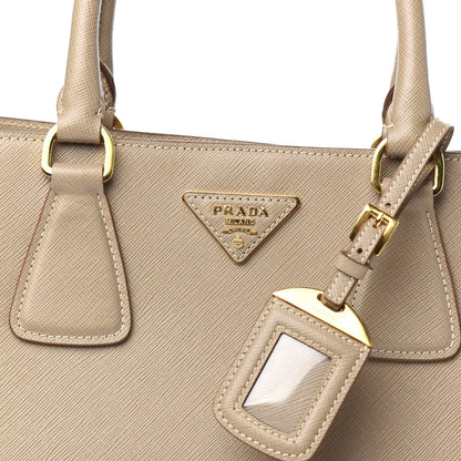 Prada Saffiano Lux Medium Bi-Color Tote Visone Talco 10 of 11