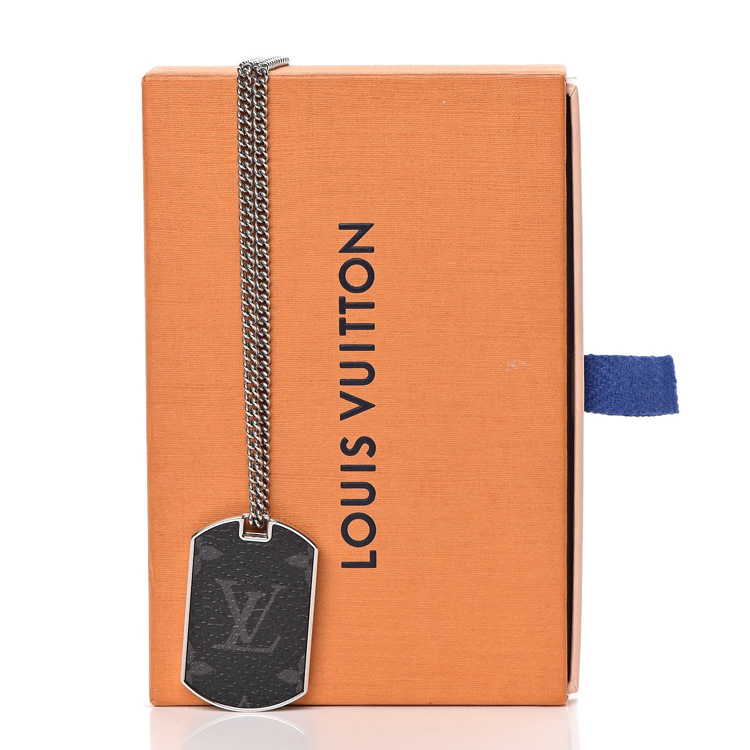 Louis Vuitton Monogram Eclipse Plate Necklace 10 of 10
