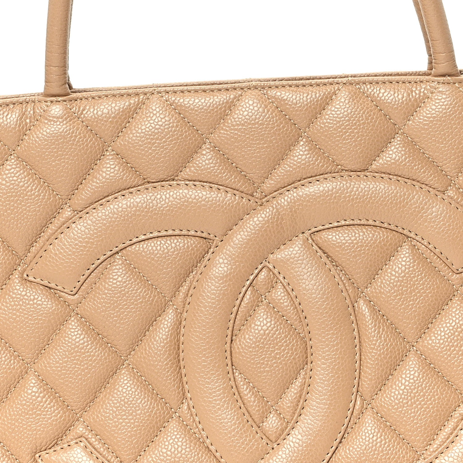 Chanel Caviar Quilted Medallion Tote Beige 10 of 13
