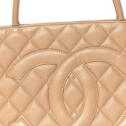 Chanel Caviar Quilted Medallion Tote Beige 10 of 13