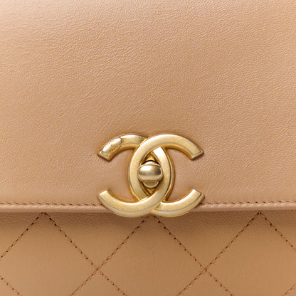 Chanel Lambskin Stitched Coco Luxe Medium Flap Beige 8 of 10
