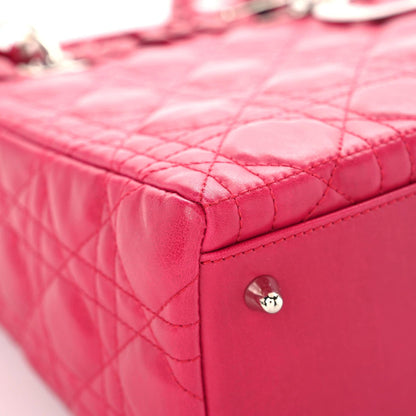 Christian Dior Lambskin Cannage Bow Medium Lady Dior Fuchsia 5 of 12