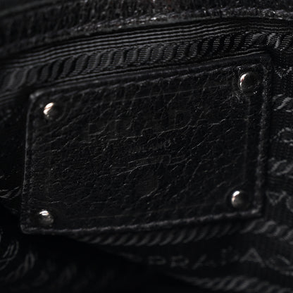 Prada Cervo Lux Side Zipper Tote Black 6 of 10