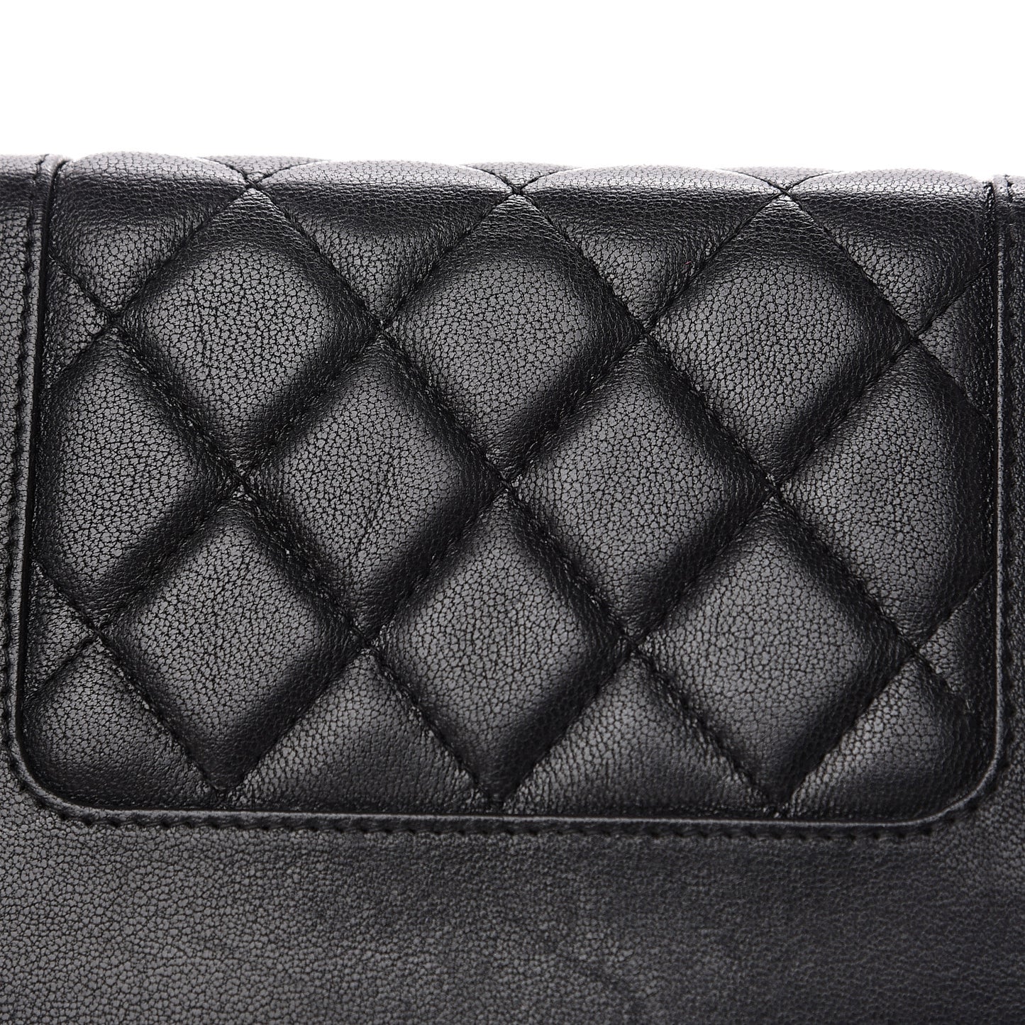 Sheepskin Quilted Mademoiselle Vintage Wallet On Chain WOC Black