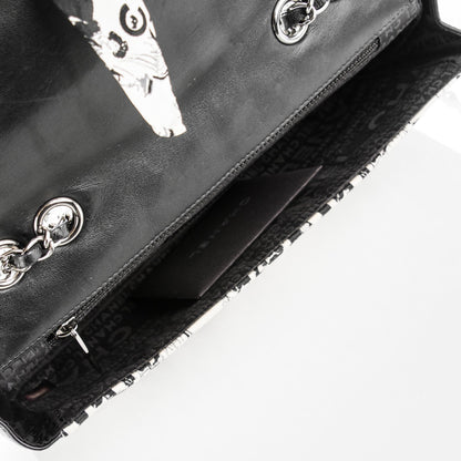 Chanel Silk Lambskin Coco Mademoiselle Scarf Flap Bag White Black 5 of 7