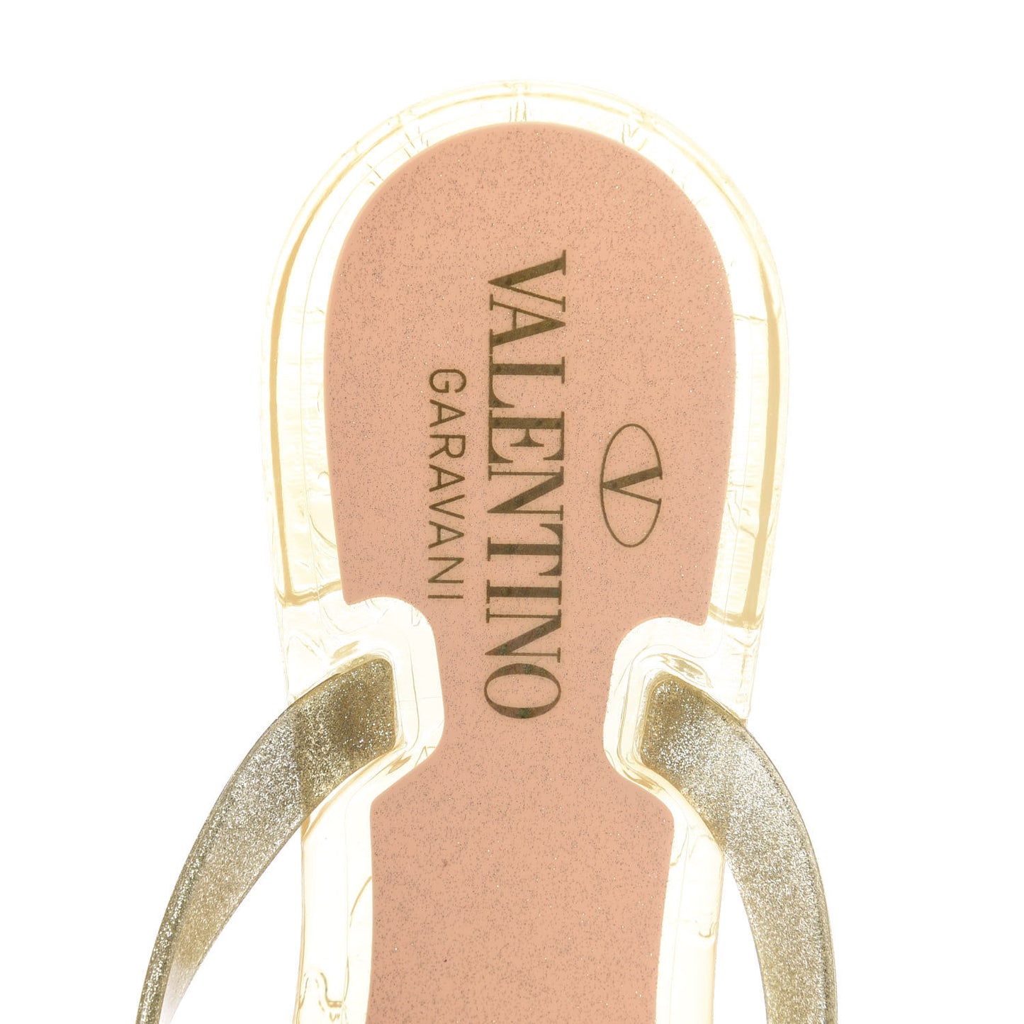 PVC Jelly Glitter Rockstud Bow Thong Sandals 37 Oro