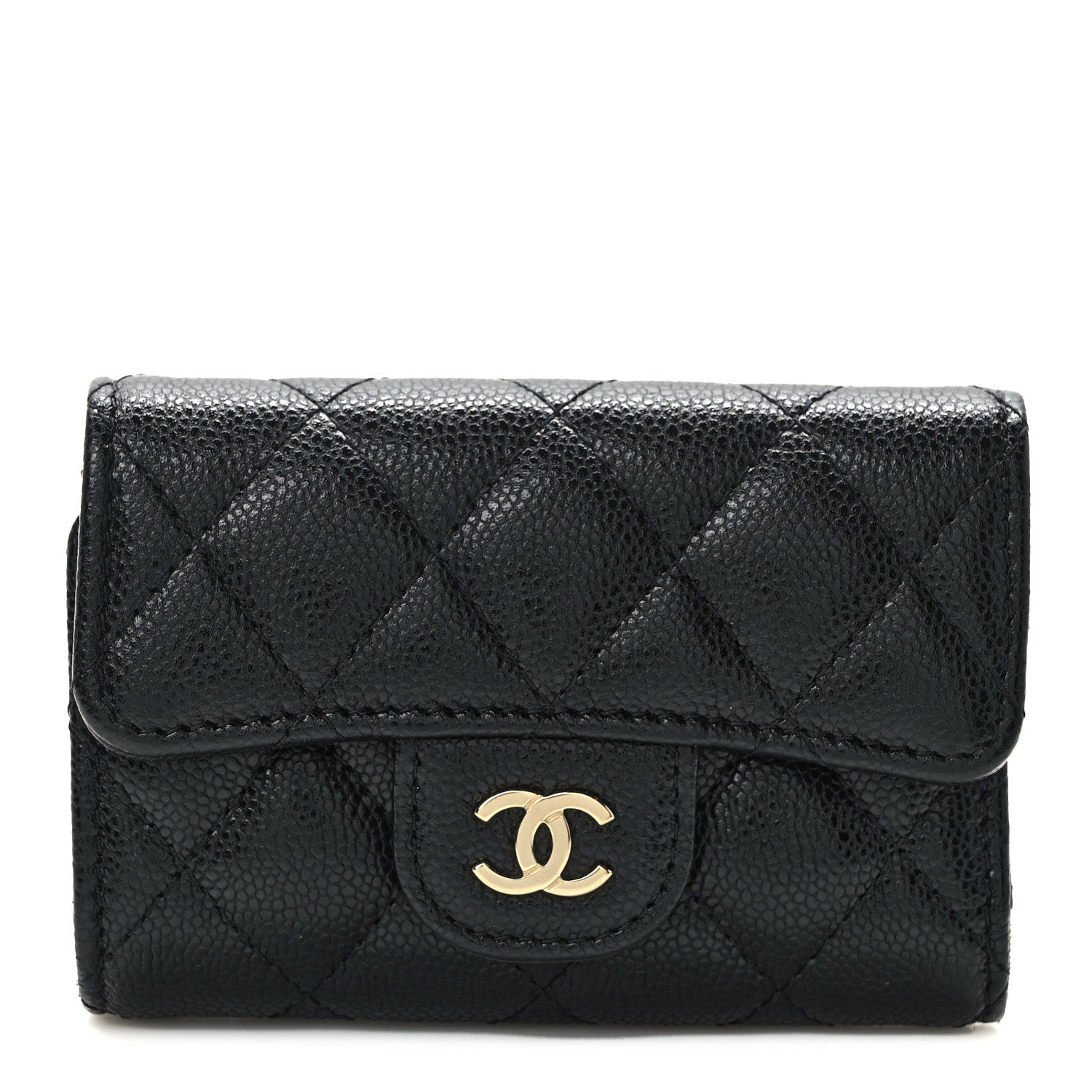 Chanel Caviar Quilted Classic 4 Key Holder Wallet Black 1 of 9