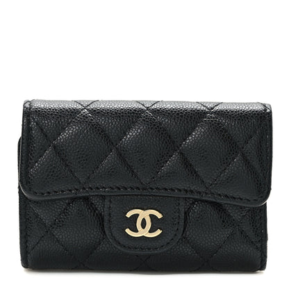 Chanel Caviar Quilted Classic 4 Key Holder Wallet Black 1 of 9