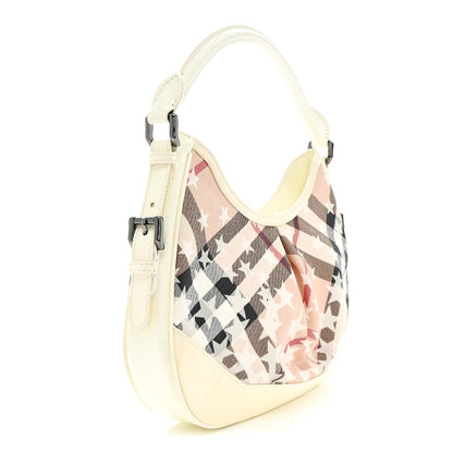 Burberry Patent Supernova Check Stars Small Hernville Hobo White 3 of 19