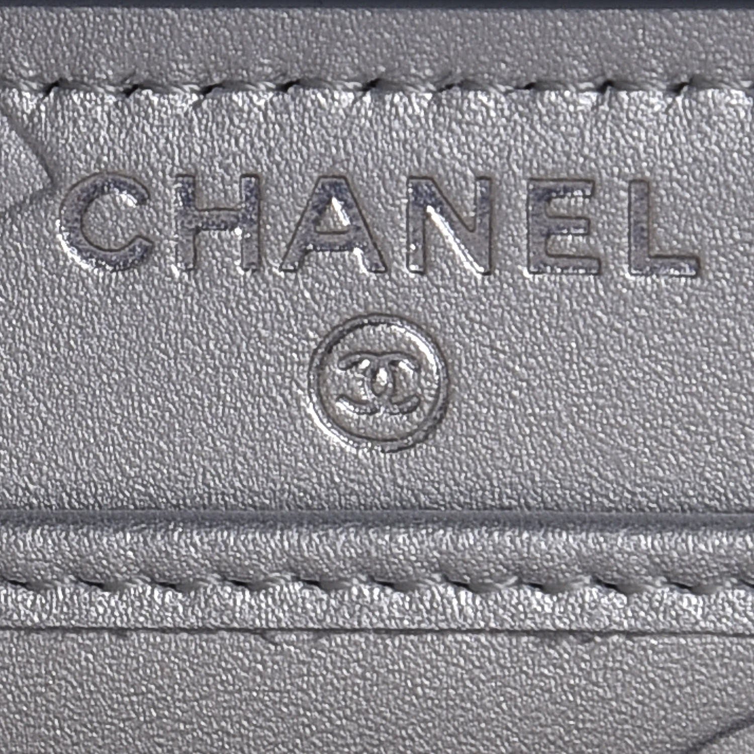 Chanel Calfskin Quilted Cambon Large Gusset Zip Around Wallet Black Silver 6 of 9