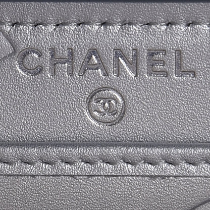 Chanel Calfskin Quilted Cambon Large Gusset Zip Around Wallet Black Silver 6 of 9