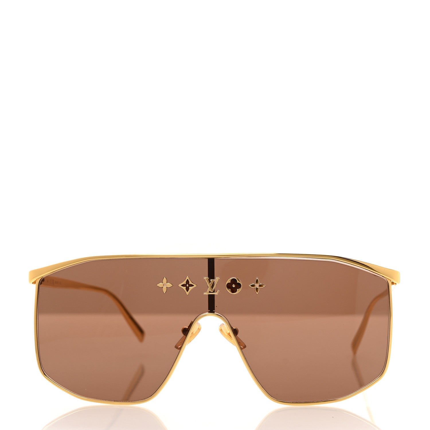 Louis Vuitton Metal LV Golden Mask Sunglasses Z1717U Gold 2 of 8