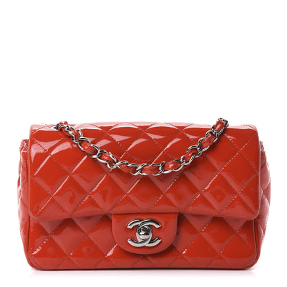 Chanel Patent Calfskin Quilted Mini Rectangular Flap Red 1 of 10