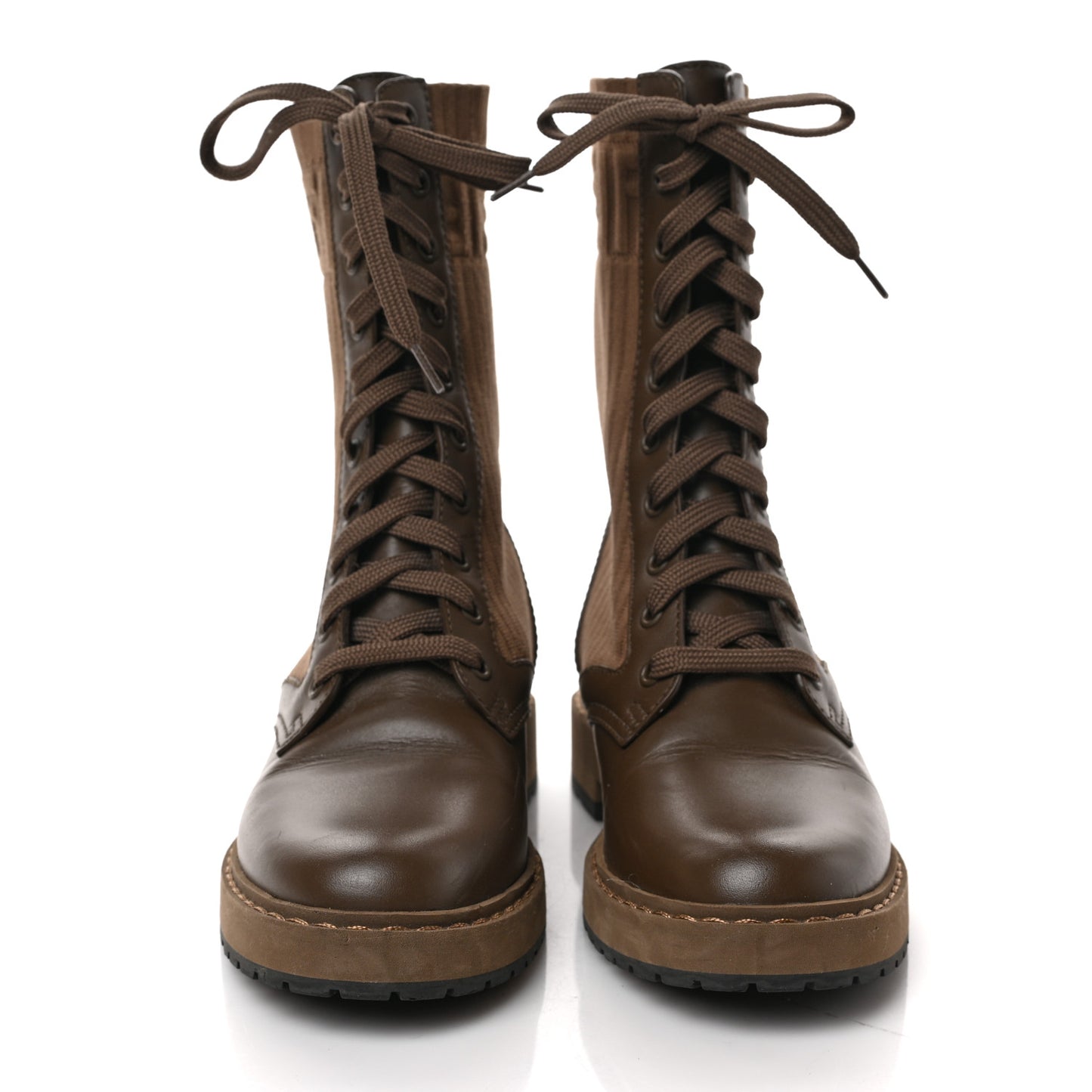 Vitello Stretch Fabric FF Rockoko Biker Boots 37 Maya Chocolate
