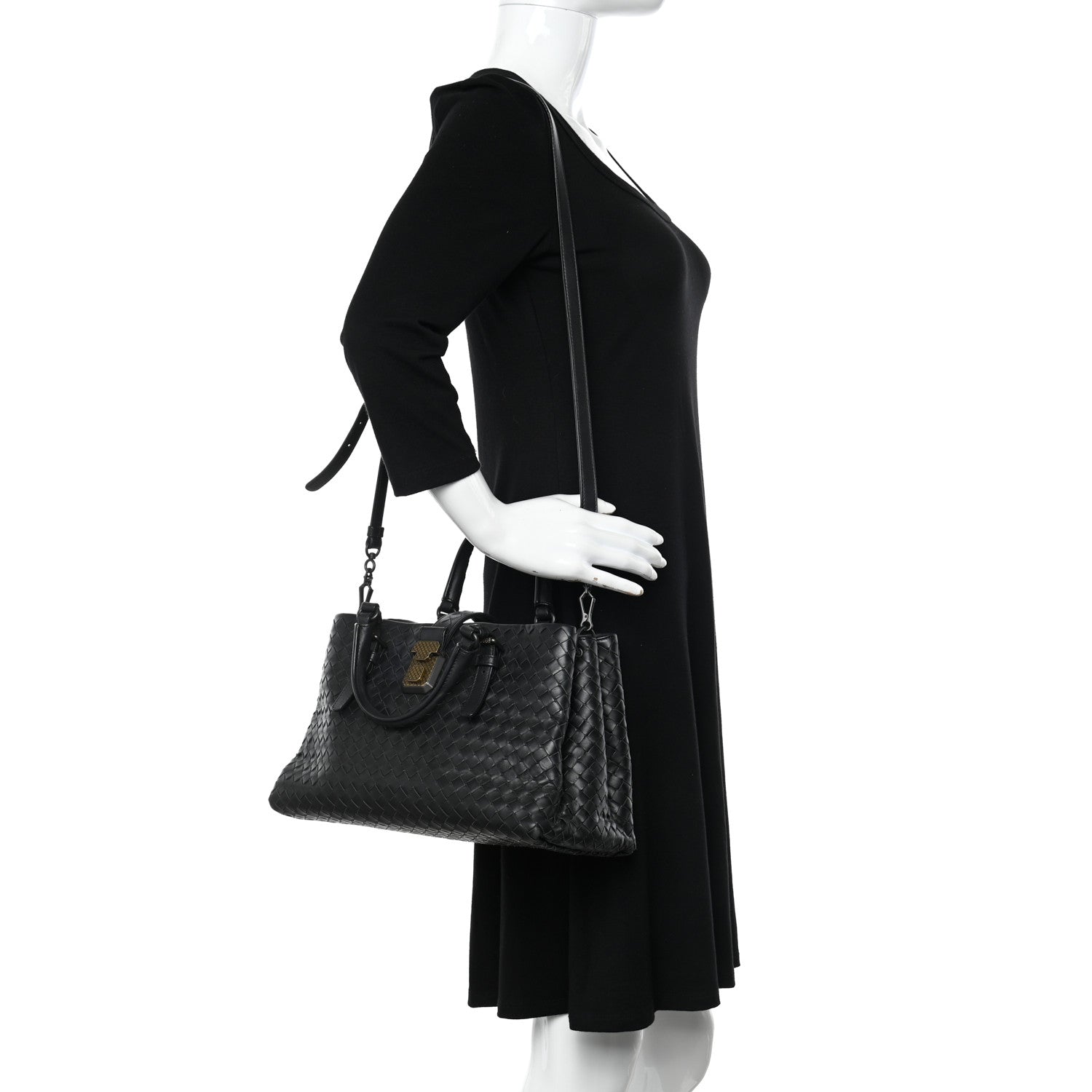 Bottega Veneta Nappa Intrecciato Small Roma Tote Black 2 of 11