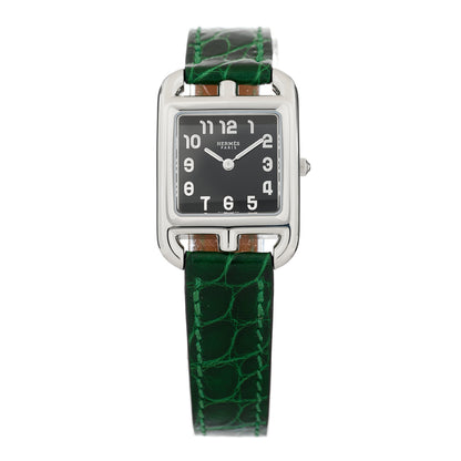 Hermes Stainless Steel Alligator 23mm Cape Cod Quartz Watch Vert Moyen 1 of 5