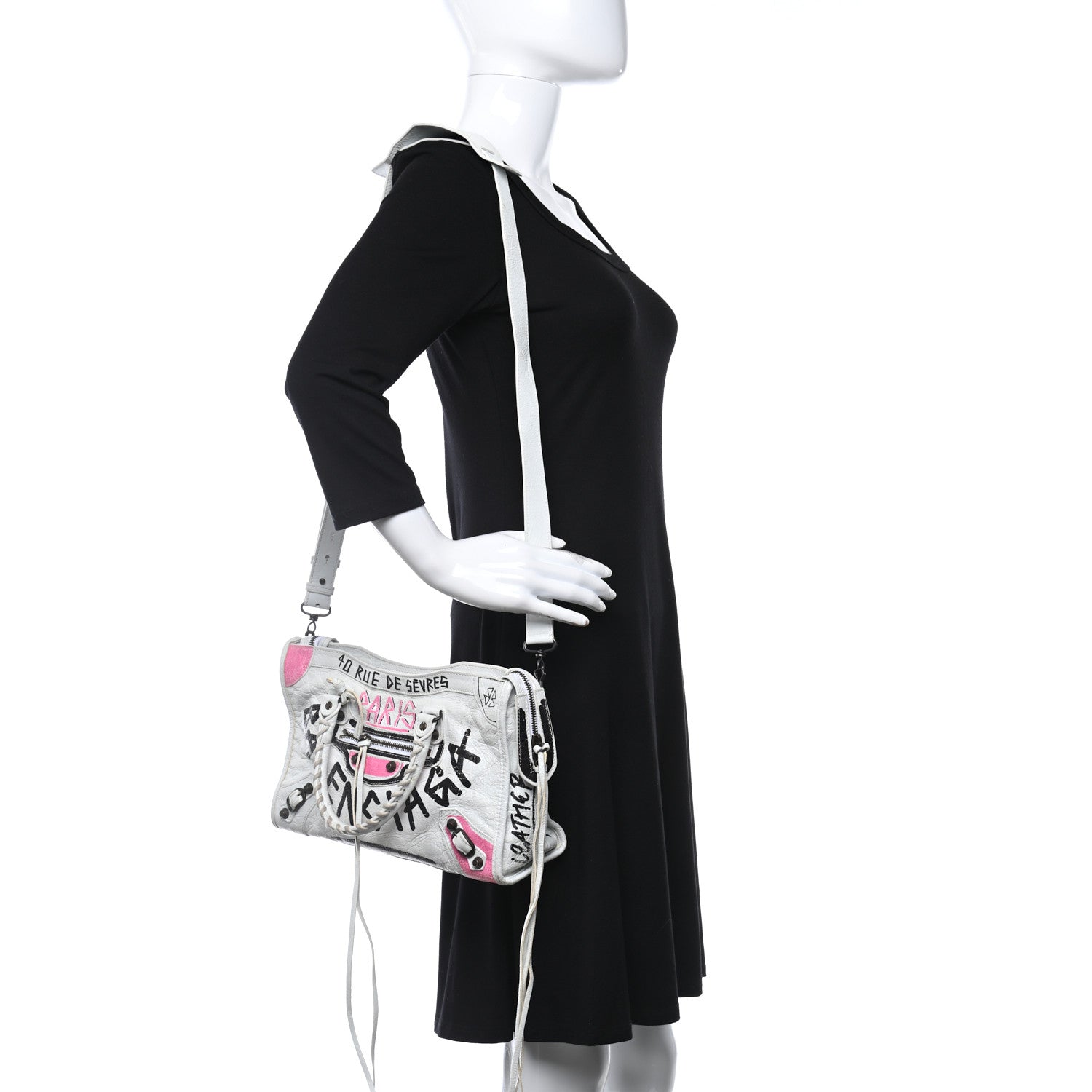 Balenciaga Agneau Graffiti All Over Classic Hardware S City White Multicolor 2 of 12