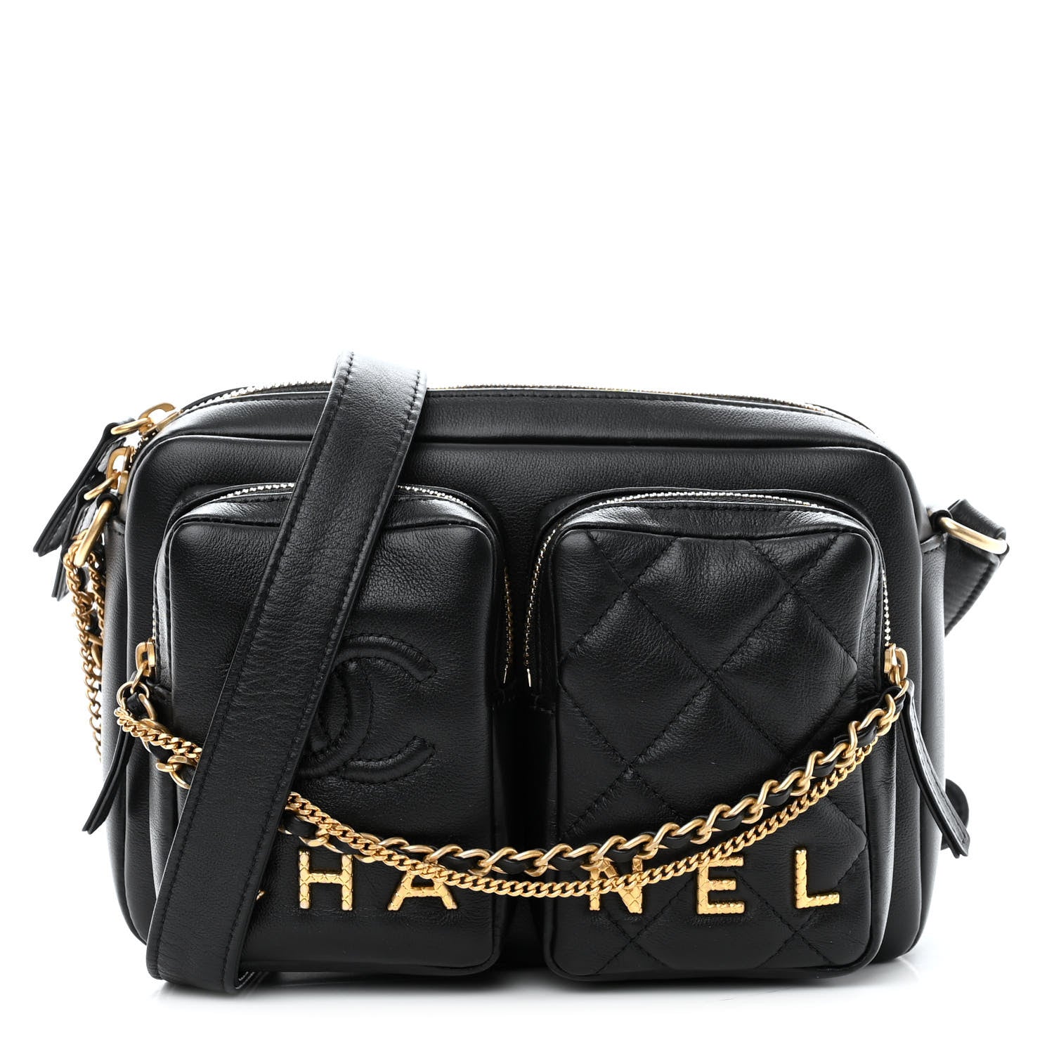 Chanel Calfskin Quilted Small Camera Case Black 1 of 11