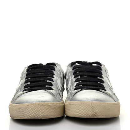 Saint Laurent Metallic Calfskin Star Court Sneakers 37.5 Silver 2 of 13
