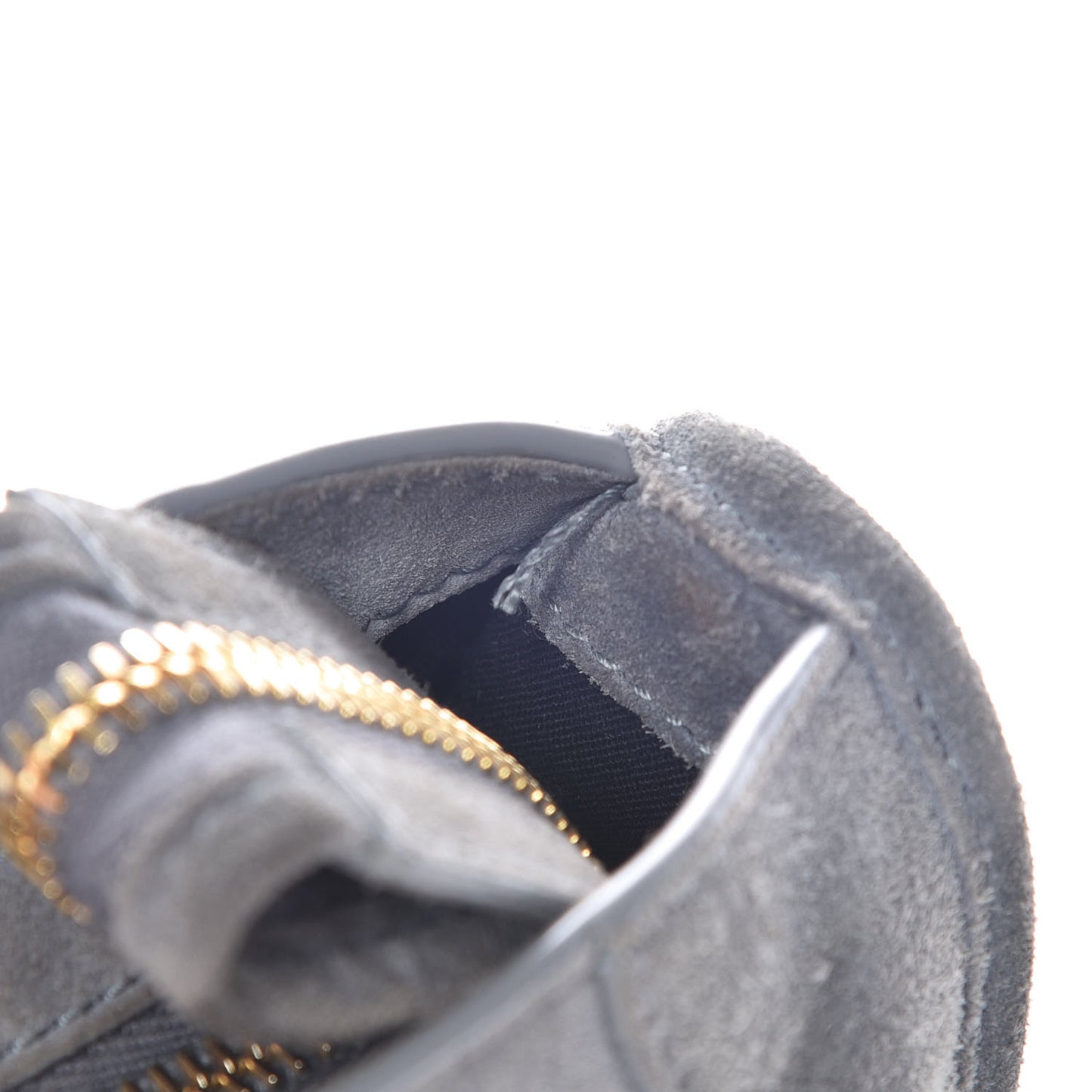 Baby Daim Suede Gold Metallic Edge Hardware S City Gris Plomb