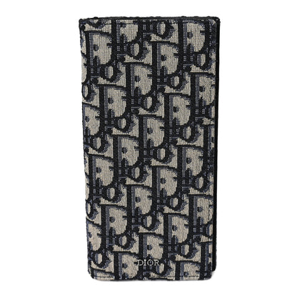 Christian Dior Oblique Long Vertical Wallet Blue Multicolor 1 of 8