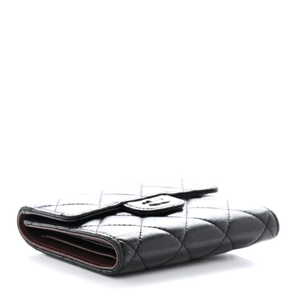 Chanel Lambskin Quilted Compact Flap Wallet Black 4 of 9