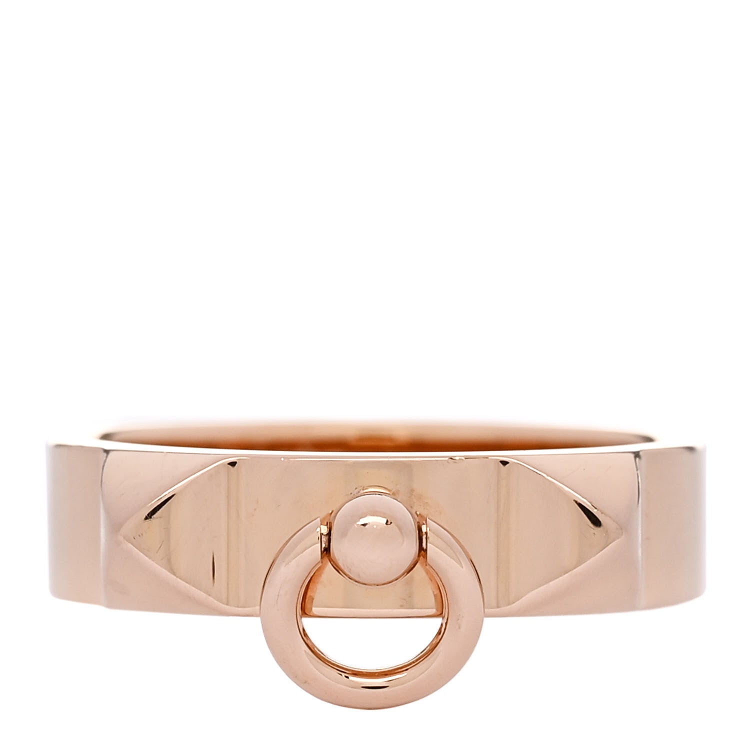 Hermes 18K Rose Gold PM Collier De Chien Ring 56 7.75 1 of 5