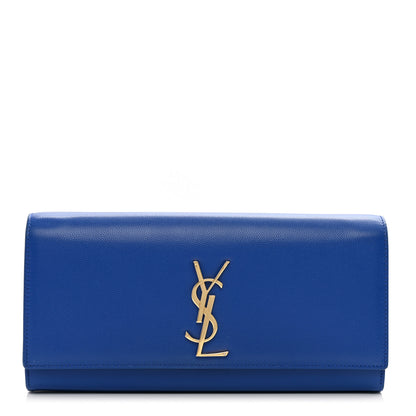 Saint Laurent Grain De Poudre Classic Monogram Cassandre Clutch Blue Majorelle 1 of 9