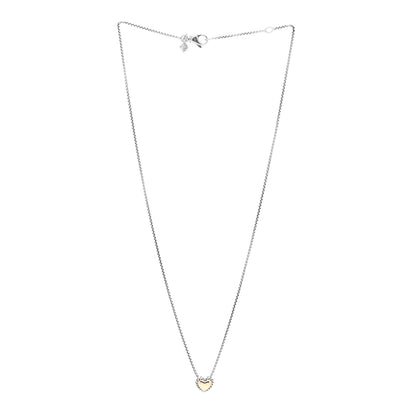 David Yurman Sterling Silver 18K Yellow Gold Cable Cookie Heart Pendant Necklace 3 of 4