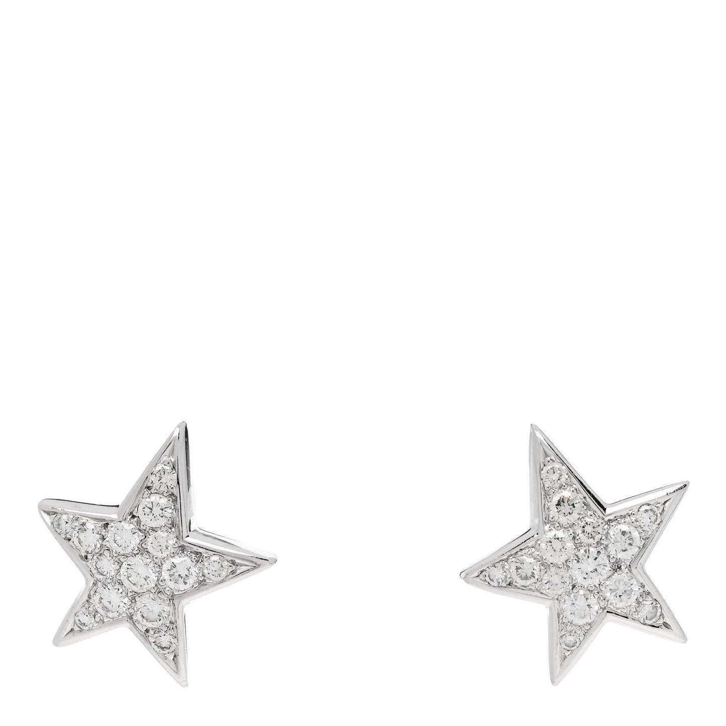 18K White Gold Diamond Medium Comete Geode Earrings