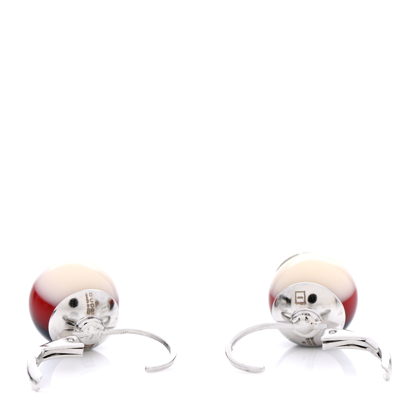Resin Web Earrings Red Blue White