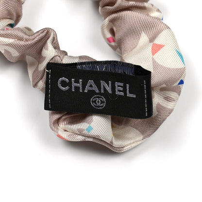 Chanel Silk CC Twilly Hair Scarf Beige Pink 5 of 8