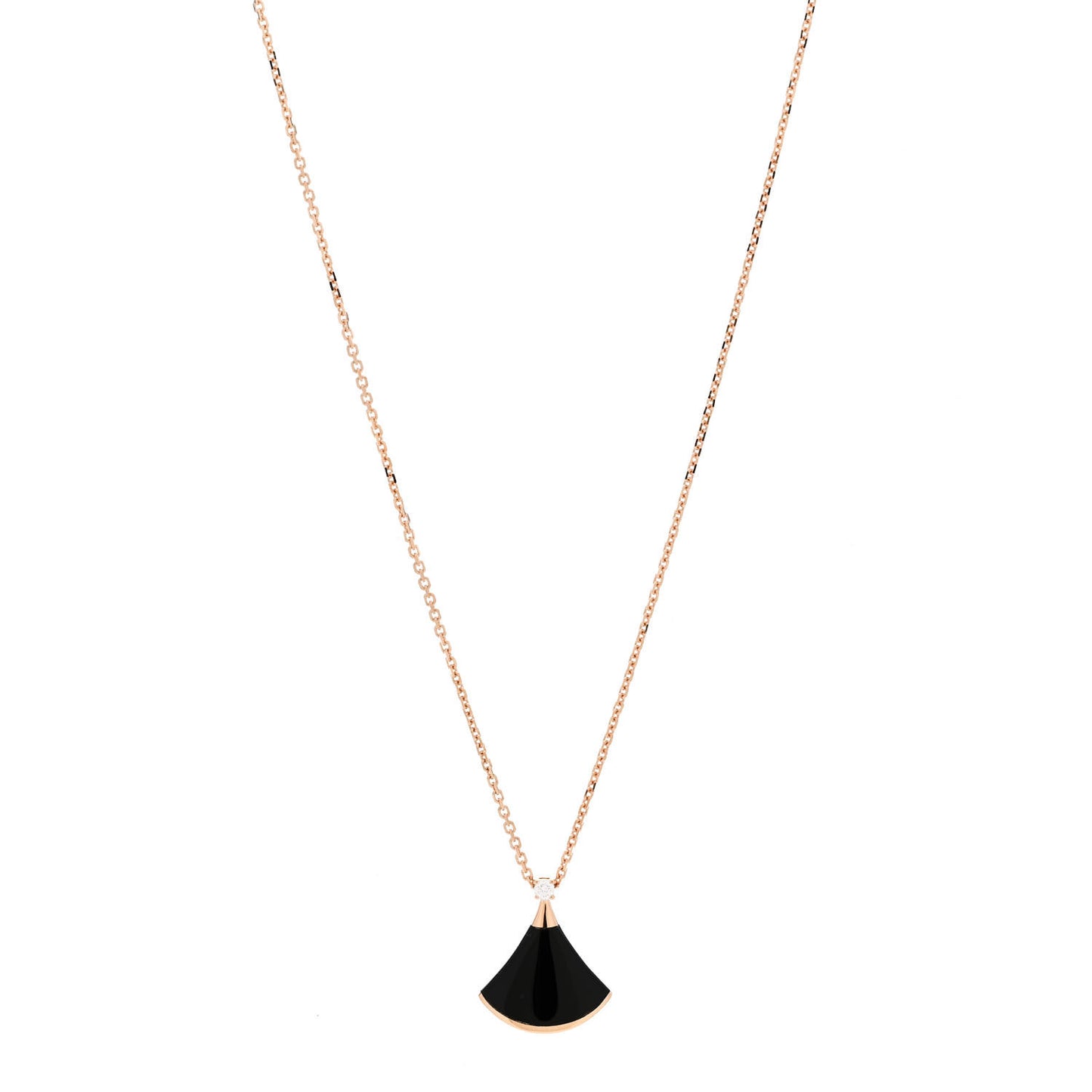 18K Rose Gold Diamond Black Onyx Divas' Dream Pendant Necklace