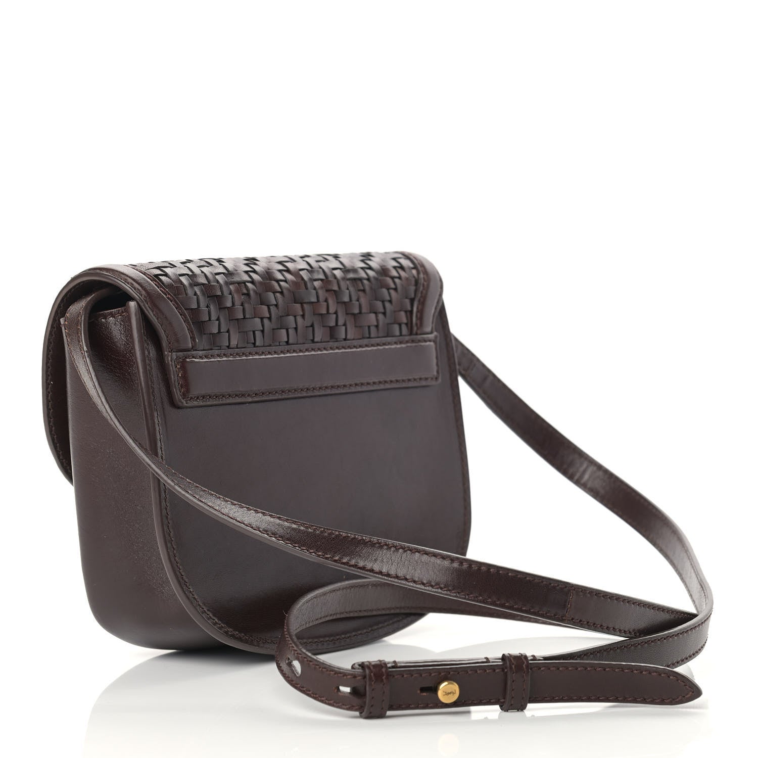 Saint Laurent Calfskin Monogram Woven Small Kaia Satchel Burnt Brown 3 of 14