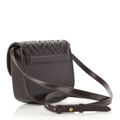 Saint Laurent Calfskin Monogram Woven Small Kaia Satchel Burnt Brown 3 of 14