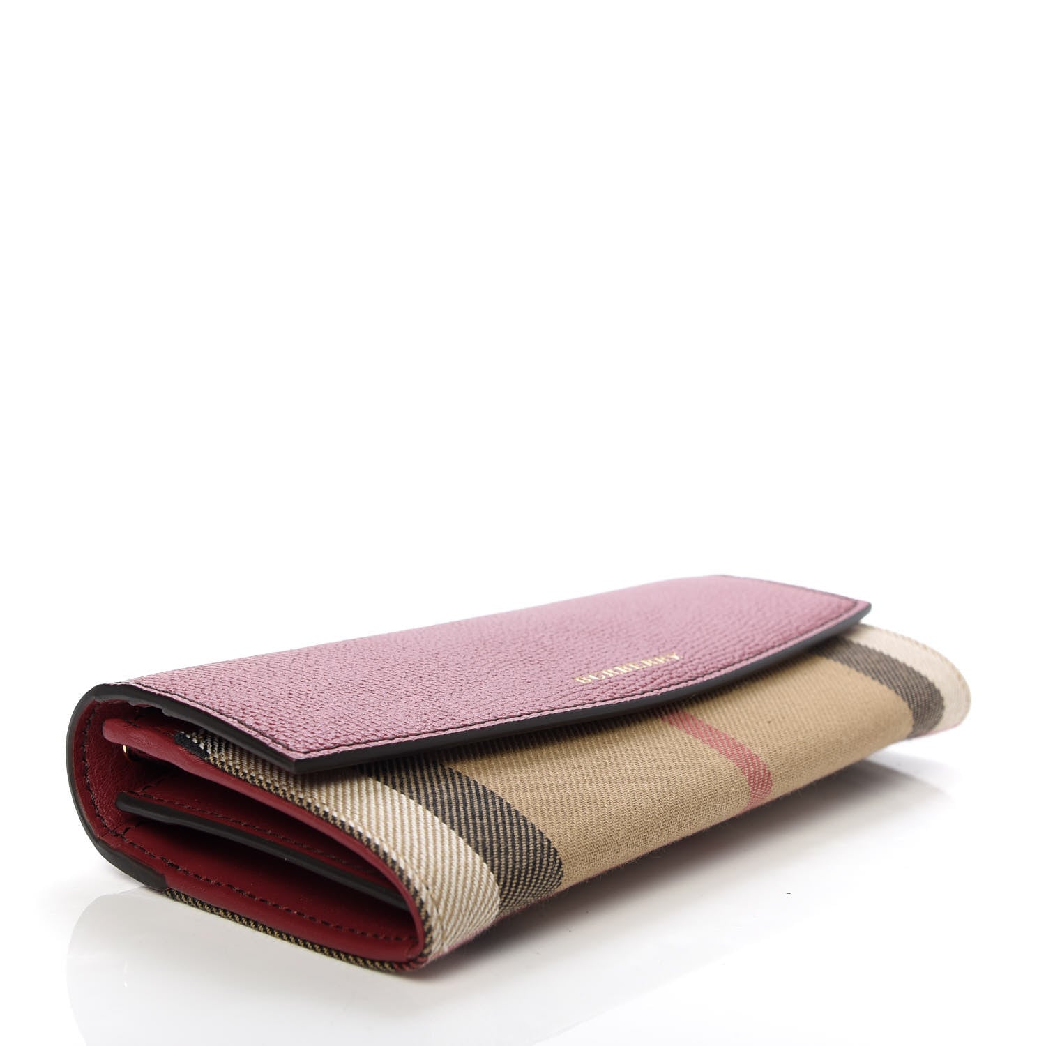 Burberry Grainy Calfskin House Check Porter Continental Wallet Russet Red 4 of 6
